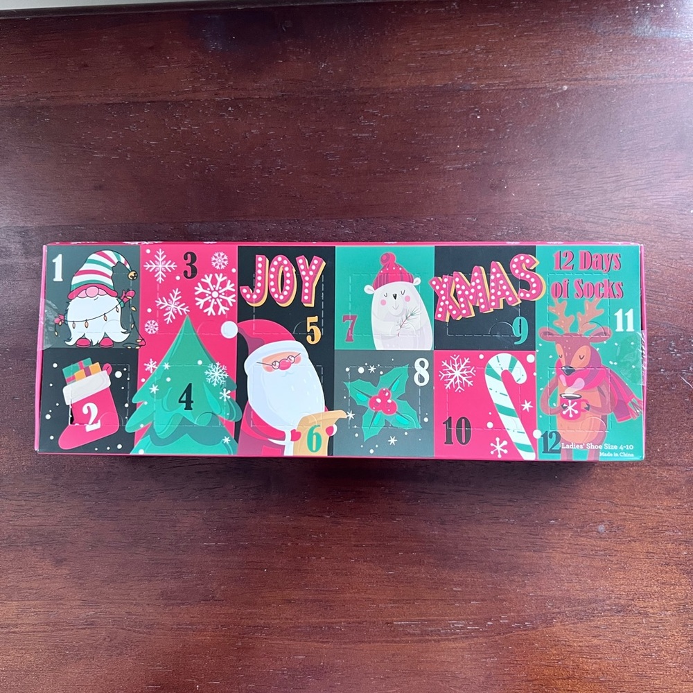 12 Days of Socks Advent Calendar- No Show Socks - Sz: 4-10